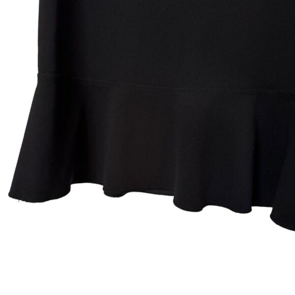 ELLEN TRACY Woman's Black Bell Sleeve Ruffle Hem Exposed Back Zipper Size 6 - Picture 6 of 12